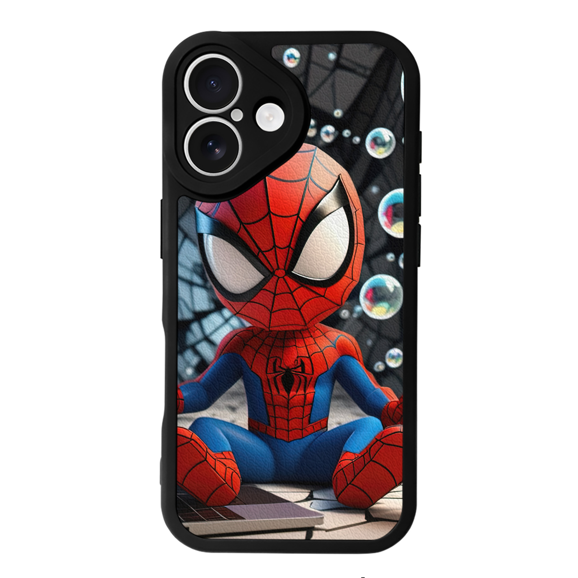 （画像用） Spider Man スパイダーマン 【iPhone 16シリーズ対応】シリコンスマホケース（レザー調） 材質：シリコン